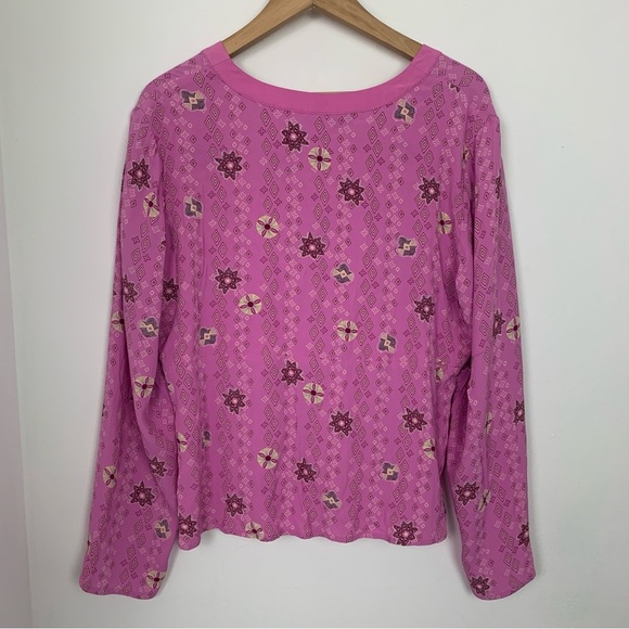 J. Jill Long Sleeve Printed Beaded Blouse - Picture 7 of 7